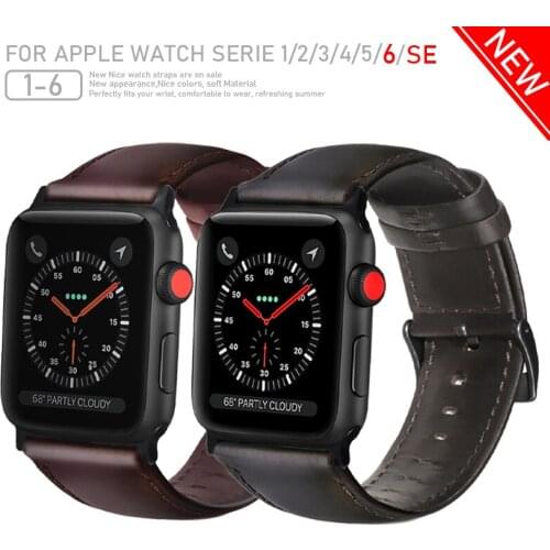 New Soft leather Strap for Apple Watch Band 38/42mm iWatch leather bracelet bands for Apple watch series 6/SE/5/4/3 44/40mm