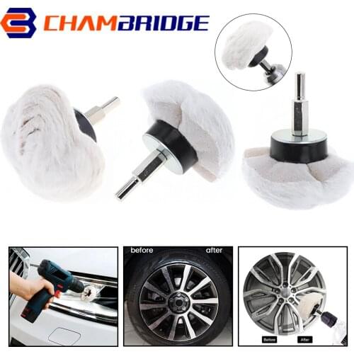 2''/3''/4'' Mushroom Type White Cloth Polishing Wheel Polishing Buffer Cotton Pad with 6mm Shank for Surface Polishing Grinding