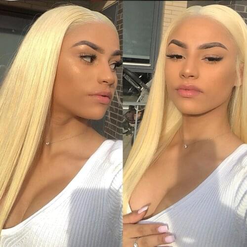 Transparent 613 Blonde Brazilian Straight Lace Front Human Hair Wig 180density 28 inch hd Colored Remy Frontal Wigs pre plucked