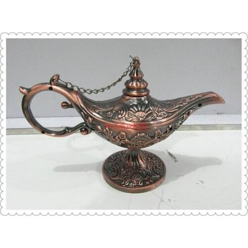 Size 15*9.5cm Bronze Magic Genie Healing OiL Pot 2PCS Russian tea Pot Al-addin Pakistan lamp Decoration Bronze Silverroom Art