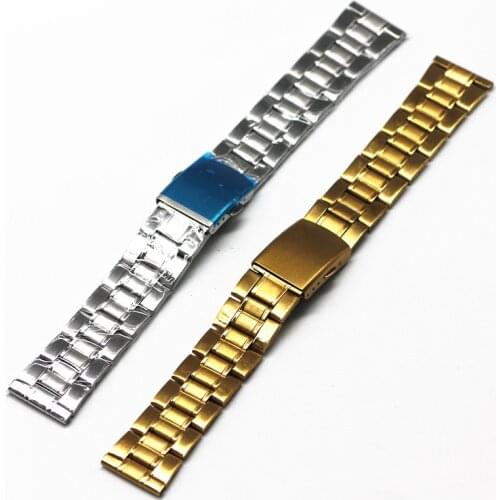 Stainless Steel Watch Band Strap Women Men Metal Watchband Link Bracelet 18mm 20mm 22mm 24mm Accessories Silver Rose Gold Black