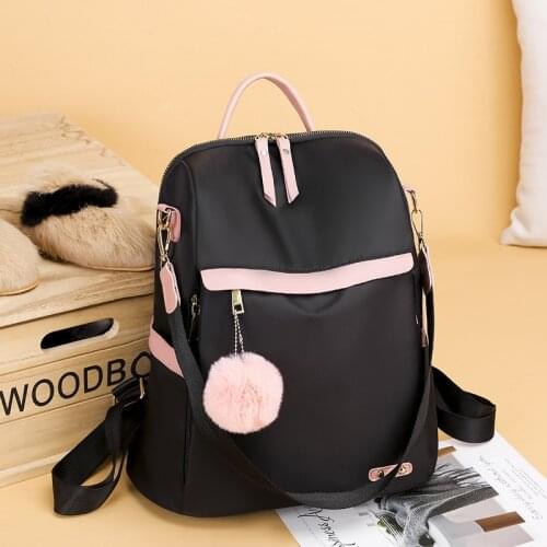 2020 Kawaii Women Backpacks Panelled Black Oxford Ladies Back Bag Pack Female Backbag Quality School book Bags for Teenage Girls