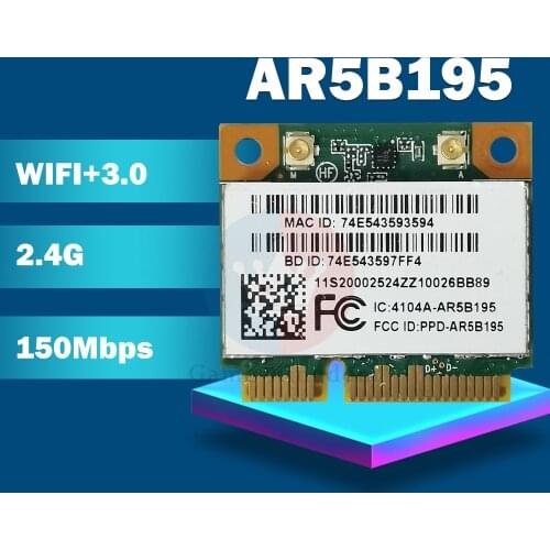 Network Card for Laptop Lenovo G480 G580 G780 Y480 Y580 Y570 AR5B195 AR9285 2.4G Bluetooth3.0 Wireless WiFi Network Adapter