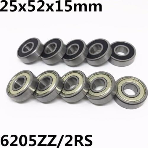 10pcs 6205ZZ 6205-2RS ball bearing 25x52x15mm deep groove ball bearing High quality 6205Z 6205RS