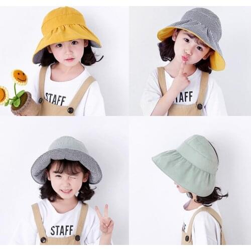 COKK Kids Girls Sun Hat Summer Hats For Children Baby Empty Top Sun UV Protection Big Brim Beach Hat Korean Style Floppy Hat Boy