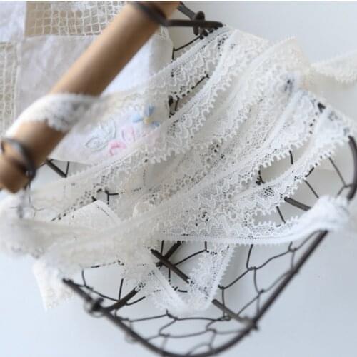 5 Meters/lot lace trim sewing accessories scrapbooking lace embellishment Good quality elastic cotton lace for garment
