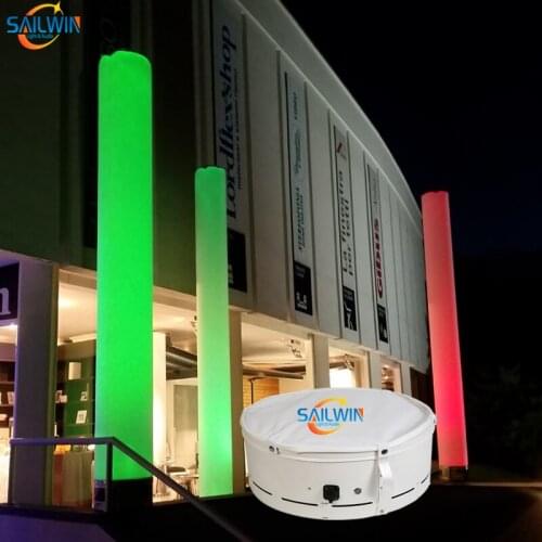 LED LOGO Pillar Lights Outdoor Waterproof 6X10W 4in1 RGBW Battery Operated LED Inflatable Light Stage Lighting For Hotel Bar