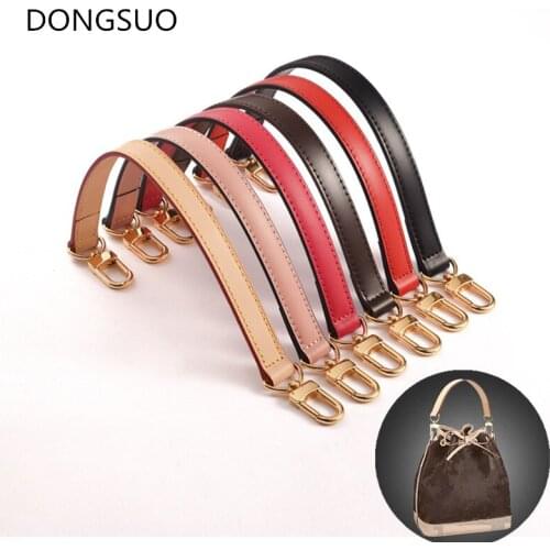 Woven tote handle cowskin genuine leather designer short strap for handbag purse bucket bag parts accessories