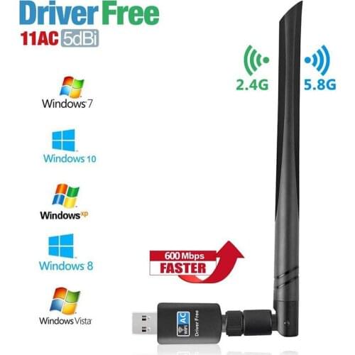 600Mbps USB Wifi Adapter Dual Band 2.4GHz/5GHz Wi-Fi Dongle Network LAN Card Driver Free Support Windows XP/Vista 100pcs/lot