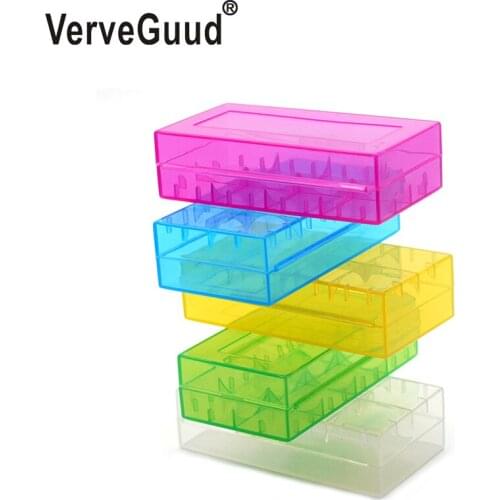 VerveGuud 2Pcs Plastic Battery Protective Storage Boxes Cases Holder For 18650 18350 16340 CR123A 18500 Battery