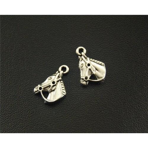 10pcs Silver Color Horse Head Charm DIY Jewelry Findings Accessories 10x20mm A1544