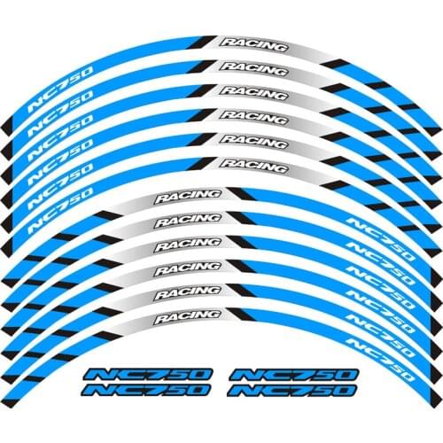 New high quality 12 Pcs Fit Motorcycle Wheel Sticker stripe Reflective Rim For Honda NC750S NC750X NC750