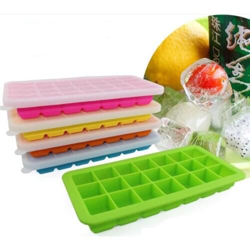21 Cavities With Cover Lid Rectangular Shape Silicone Ice Cube Tray Mold Bar Wine Beer Making Kitchen Baking Tool SN1101