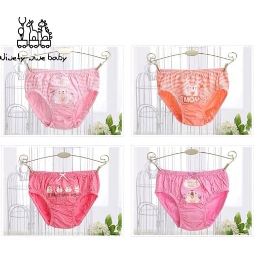 5Pcs/Lot Cotton Baby Girls Briefs Lovely Cartoon Printed Panties for Kids Breathable Underwear Children Underpants Clothes