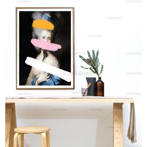 Figure Painting Abstract Watercolor Brutalized Gainsborough Posters and Prints for Living Room Wall Pictures Modern Canvas Art