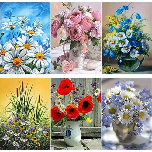 New 5D DIY Diamond Painting Flower Diamond Embroidery Landscape Cross Stitch Full Square Round Drill Crafts Art Home Decor Gift