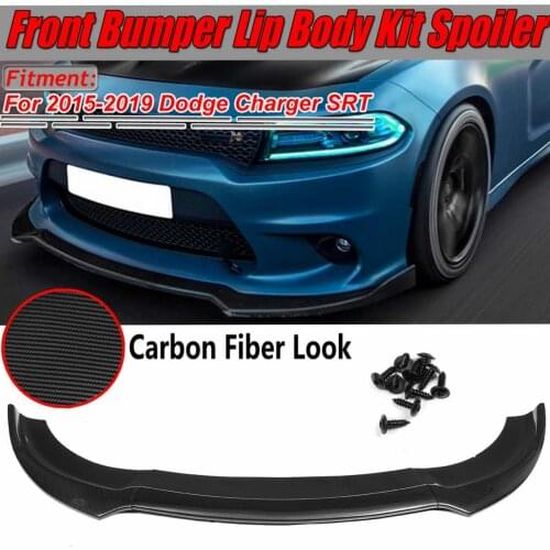 Carbon Fiber Look Car Front Bumper Splitter Lip Protector Chin Diffuser Protector For Dodge Charger SRT 2015 2016 2017 2018 2019