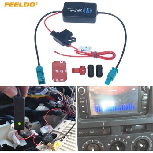 FEELDO 1Set 12V Car Radio Aerial Antenna Signal Booster Amplifier For Car With FAKRA II Connector #AM1051