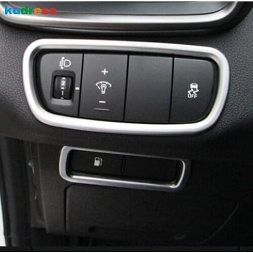 For Kia Sorento 2016 2017 2018 2019 ABS Matte Interior Centre Control Headlight Switch Button Cover Trim Sticker Car Accessories