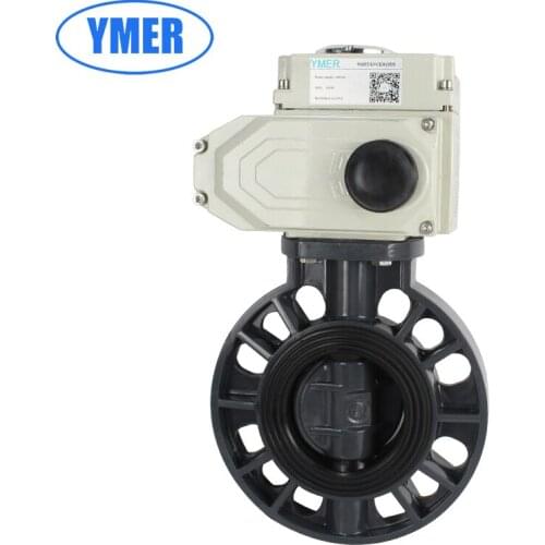 PVC electric butterfly valve,Chemical type acid and alkali resistant butterfly valve