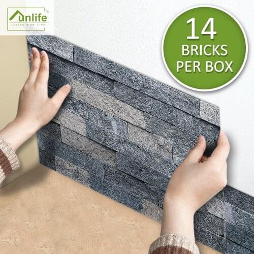 Funlife®AMERICAN STYLE™14pcs Blue Grey Stone Backsplash Tile Stickers Floor Makeover Furniturn Waterproof Bathroom kitchen decal
