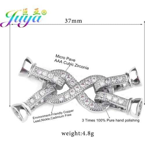 Juya DIY Beading Jewelry Material Micro Pave Zircon Fastener Pearls Clasps Findings For Women Natural Stone Pearl Jewelry Making