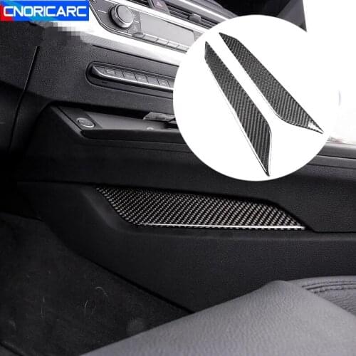 Car Carbon Fiber Console Gearshift Both Side Panel Decoration Cover Trim For Audi A4 B9 A5 2017-2021 Interior Accessories