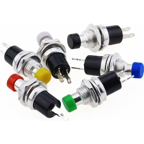 10pcs/ PBS-110 Mini Momentary Push Button Switch for Model Railway Hobby 7mm Pack on-off 1NO 1NC