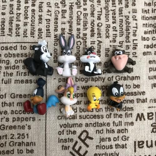 20pcs Catoon Tweety Bugs Rabbit Sylvester Cat Mini Figure Toys Small Collection Model Dolls