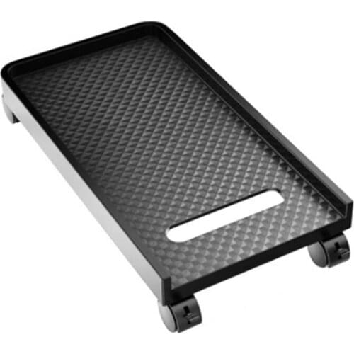 Desktop Computer Mainframe Bracket, Mobile Computer Tower Cart Computer Mainframe Bracket with Pulley Brake Bracket