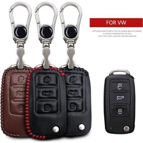 KUKAKEY Car Logo Keychain Key Case For Volkswagen VW POLO Bora Beetle Tiguan Passat B5 B6 Golf Jetta Anti-wear Key Cover Shell