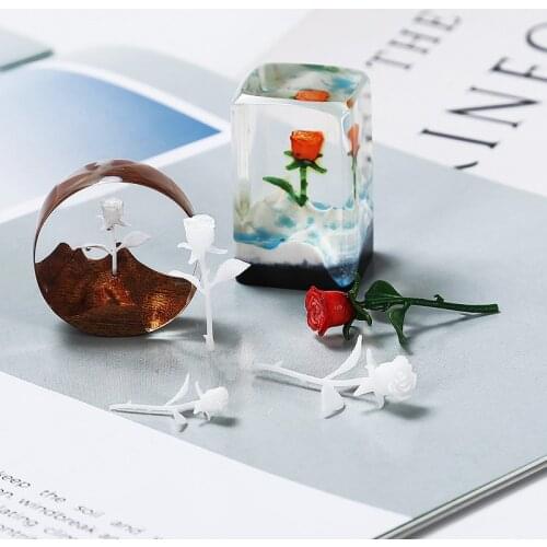 Mini 3D Rose Embellishment for Resin Crafts Miniature Flower Resin Inclusion Valentines Day Resin Jewelry DIY Jewelry Making