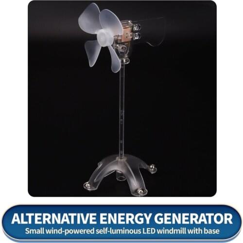 Mini Wind Turbines Alternative Energy Generator LED Teaching Tools Sample Model Hot Color LED Decorative Warning Light