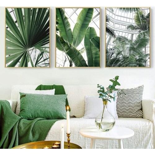 Minimalist Scandinavian Botanical Prints Palm Leaves Posters Canvas Painting Wall Art Wall Pictures for Living Room Unframed
