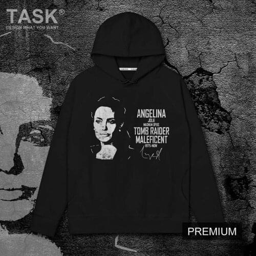 Celebrity Angelina Jolie United States Hollywood Movie star mens long sleeve hooded sweater harajuku sportswear fashion Hoodies