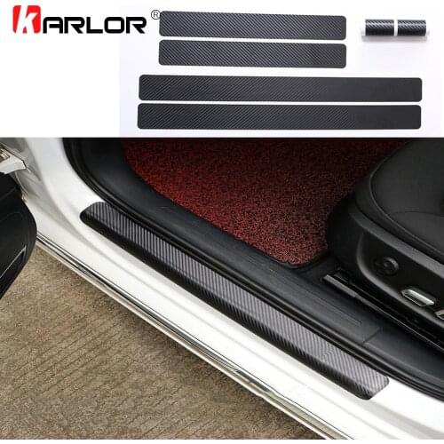 4PCS/Set Car Stickers Car Door Sill Scuff Welcome Pedal Scratches Protector Front Threshold Rear Guard Stickers Car Accessories