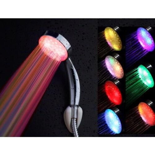 7 Colors Colorful LED Shower Heads Bathroom Handheld Durable Shower Nozzle