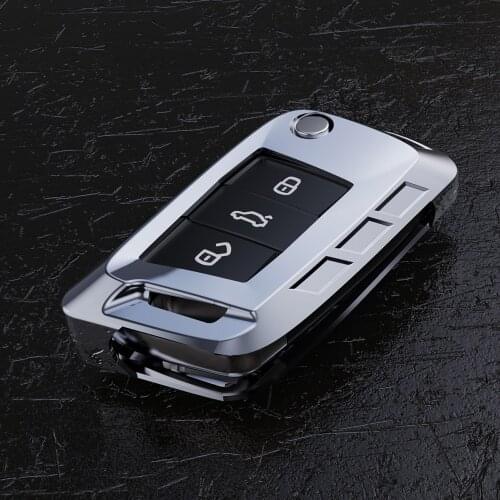 2019 New Metal Key Cover Case For Volkswagen for V W TIGUAN Golf for Skoda Octavia Car Shell Key Protection Accessorise