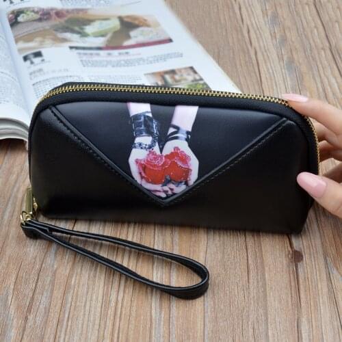 New Women Wristband Wallets Female Purses Big Capacity Zipper Purse Ladies Long Wristlet Clutch Wallet Coin Card Holders Handbag