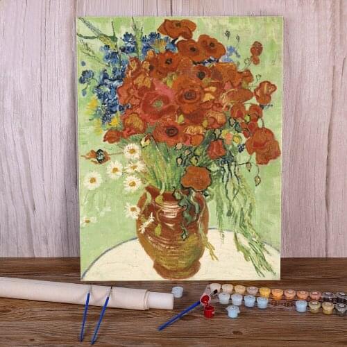 Landscape Van Gogh DIY Paint By Numbers Kit Oil Paints 50*70 Canvas Painting Loft Wall Picture For Children For Handicraft