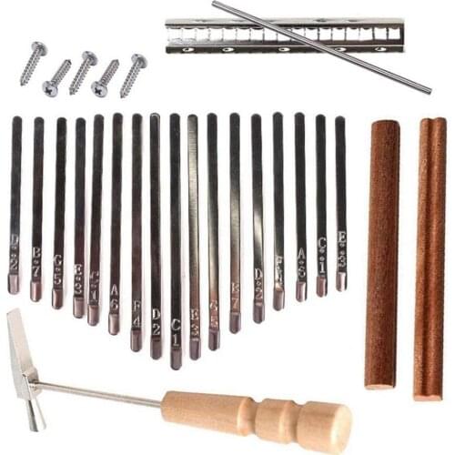 Kalimba 17 Note Keys Thumb Piano with Mahogany Wood Bridges, Tuning Hammer, Screws, Saddle, Replacement Kit DIY Accessories
