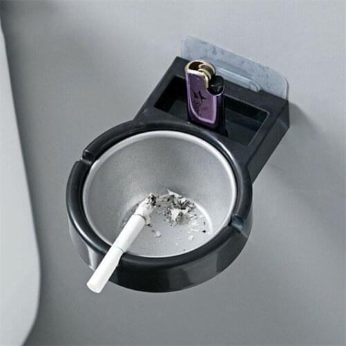 Home Office Hanging Cigarette Storage Rack Bathroom Wall Stainless Steel Ashtray Toilet Storage Cup Cigarette Tool Box