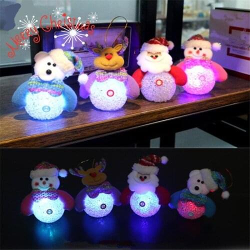 Christmas Decorations For Home Christmas Tree Ornaments Luminous Santa Claus/Snowman Doll Navidad EVA New Years Kids Gifts