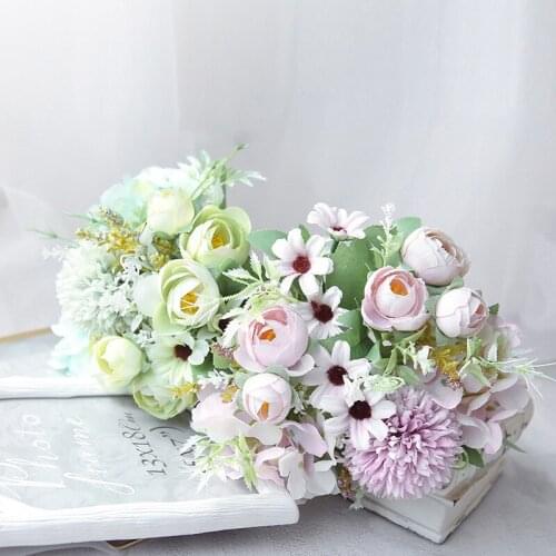 Nordic Ins Simulation Flower Peony Wedding Holding Bouquet Wedding Photography Props Floral Home Decoration Wedding Silk