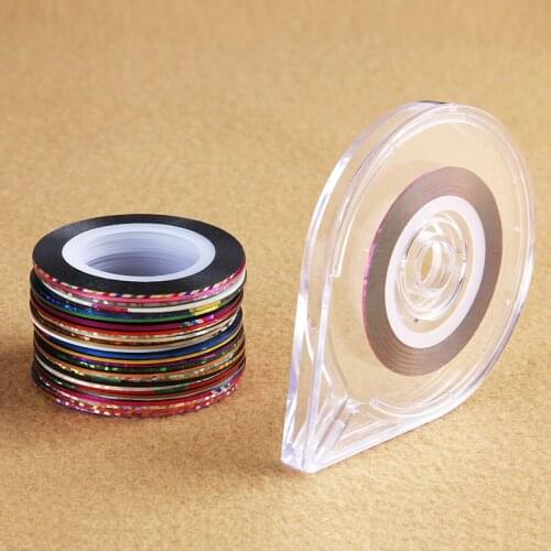 Mixed Colors Rolls Striping Tape Line DIY Nail Art Tips Decoration Sticker Nail Art Metallic yarns strips 30 rolls +1 case