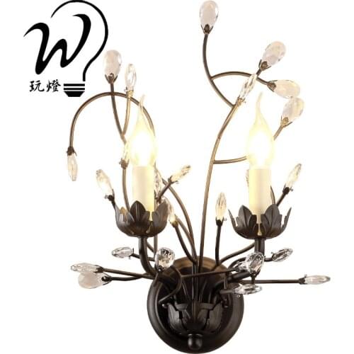 Glass wall sconces living room decoration rope mirror light corridor wall lamp aisle bedroom bedside wall lamp