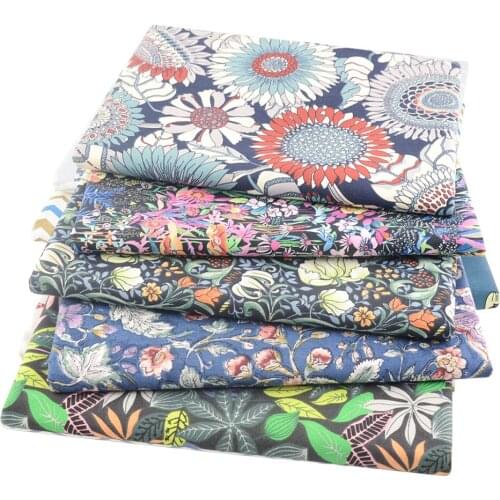 Booksew Tree Leaf Printed 100% Woven Cotton Clothing Fabrics for Dress Quilting Needlework Sewing Material Patchwork Accessories