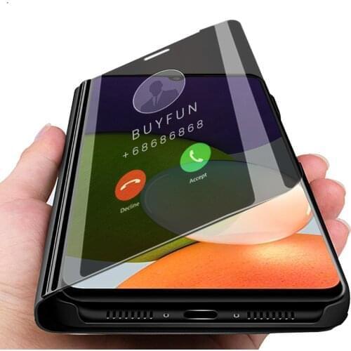 Sansung a22 case smart mirror flip cover for sumsung samsong samsung galaxy a22 a 22 22a 2021 capas kickstand bumper coque