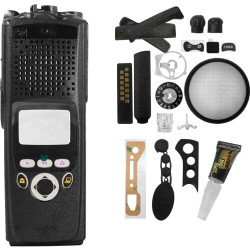 VBLL Replacement Front Housing Case Cover Kit and Knobs Fit For Motorola XTS5000 M2 Two Way Radio Black