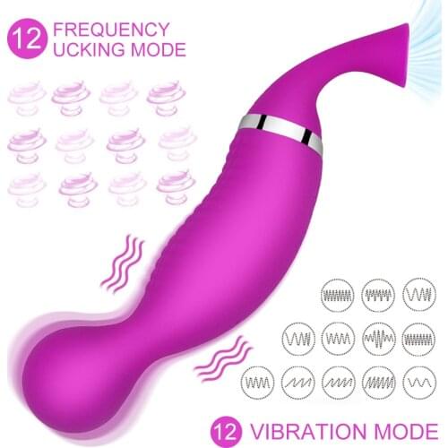 Nipple Clitoris Sucker Vibrators for Women Clit Stimulator Powerful Masturbator G-Spot 12 Modes Nipple Clamps Blowjob Adult Game